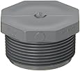 Spears PVC Pipe Fitting, Plug, Schedule 40, Gray, NPT Male