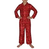 2 PCS SET: Boys Or Girls DC Comics Superman Fleece Sleepwear Pajama Top & Pants Set - Red