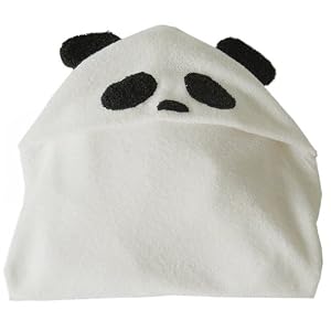 Satsuma Designs Hooded Towel, Panda White, 0-18 Months