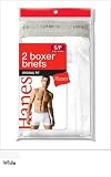 2 PACK Hanes Best Seller White Cotton Boxer Brief for Men - Comfortable yet Stylish!