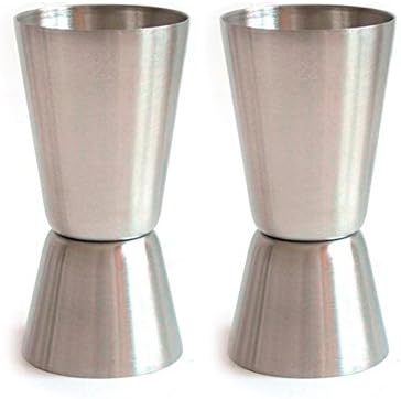 2Pc Jigger Single Double Shot Short Drink Cup Measure Cocktail Spirit Bar Party