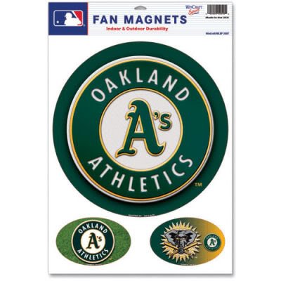 OAKLAND ATHLETICS OFFICIAL LOGO CAR MAGNET SET