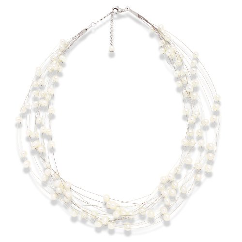 Valero Pearls Valero Pearls pearls4girls Damen-Halskette Süßwasser-Zuchtperlen weiß 43 cm + 5 cm 440510 Produktbild