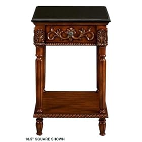 Chelsea 24 Square Anywhere Table With Black Granite Top, BLCK GRNT 24SQ, ANTIQUE CHERRY