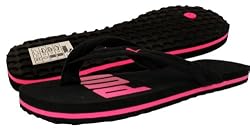 Puma Women's Flip Flop II Sandal in Black / Fluo Pink - Ships in ''24'' Hours!