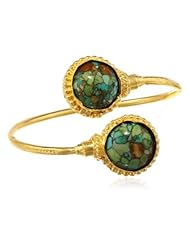 Devon Leigh Turquoise Howlite Gold Dipped Bangle Bracelet, 9"