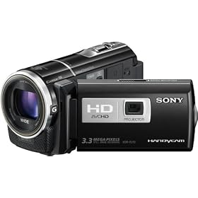 Sony - HDRPJ10EB - Cam�scope � carte m�moire - Full HD - 3 Mpix - Zoom Optique 30x - Projecteur int�gr�  - 16 Go - Noir