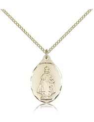 Free Engraving Included Medal-Gold Filled Infant of Prague Pendant 7/8" 0599IGF--w/18" Chain w/Box Unusual & Specialty Children/Schools