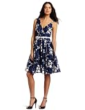Nine West Dresses Women's Square Dot Belted Voile Dress