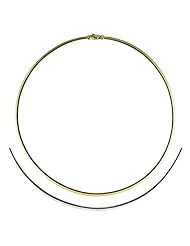 14KTW&Y Reversible Omega 3.1mm Necklaces Length = 16