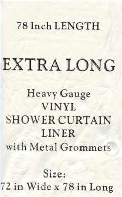 EXTRA LONG size VINYL Shower Curtain/LINER 72