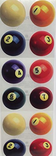 Pool Billiard Balls Stickers - 6 Sheets