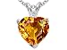 Jewelry : 1.92 cts Genuine Citrine and Diamond Heart Pendant - 14kt White or Yellow Gold