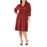 Women's Plus Size Mossimo Black: V-Neck Sweater Dress - Brick