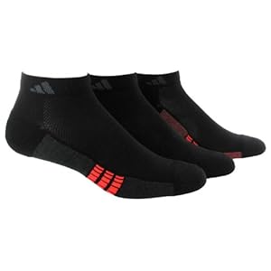 adidas Men's CC Superlite Low Cut Sock (Pack of 3), Black/Infrared, One Size, Fit's Shoe Size 6-12