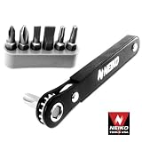 Premium-Grade Close-Quarters Mini Ratcheting Screwdriver and Bit Set