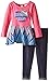 Youngland Girls' Knit-to-Woven Dress with 3D Heart On Bodice and Legging Set