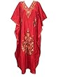 Womens Silk Kaftan Kashmiri Embroidered Red Caftan Lounger Dress Kimono Kaftan Xl Womens Silk Kaftan Kashmiri Embroidered Red Caftan Lounger Dress Kimono Kaftan Xl