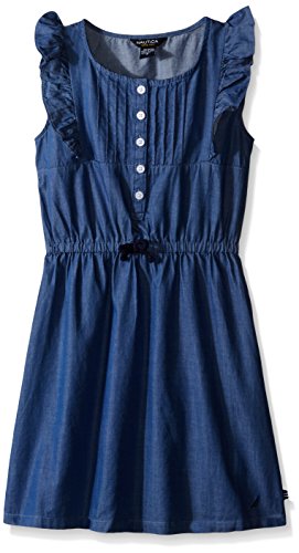 Nautica Baby Flutter Sleeve Dress, Chambray, 18 Months