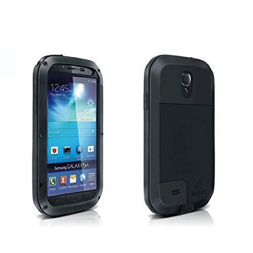 ELECDAY Aluminum Metal Case Cover Gorilla Glass Waterproof/shockproof/dustproof For Samsung Galaxy S4 I9500 (All-Black)