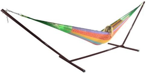 Outdoor Classics Double Multi-Color Mayan Hammock w/ Bronze Stand
