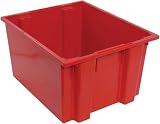 Quantum SNT230RD 23-1/2-Inch by 19-1/2-Inch by 13-Inch Stack and Nest Tote, Red, 3-Pack