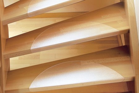 Cleartex UltiMat Polycarbonate Stair Treads for Hard Floors, Pack of 15, Clear, 9 x 25 Inches 122264SSPT15