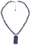 14k Gold Filled Amethyst Beaded Necklace with Carved Amethyst Dragon Pendant, 16-18"