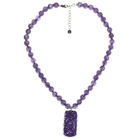 14k Gold Filled Amethyst Beaded Necklace w Carved Amethyst Dragon Pendant,... by Amazon.com Collection