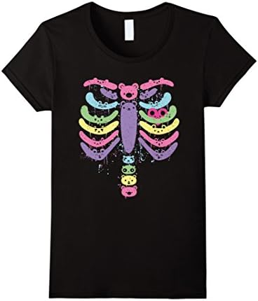 Women's Bear Bones Kawaii Drip T-shirt XL Black
