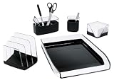 Zoom Produkt-Bild: Wedo Schreibtisch-Set STARLET Kunststoff 5tlg., glasklar/schwarz