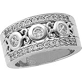 14K White Gold Diamond Bridal Anniversary Band Ring