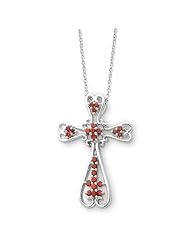 Sterling Silver January Birthstone Cross Sentimental Expressions Necklace