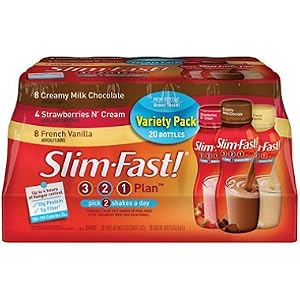 SCS Slim-fast® 3-2-1 PlanTM Shakes Variety Pack - 10 Fl. Oz. - 20 Ct.