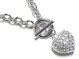 Designer Inspired Clear Crystal Heart Necklace