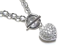 Designer Inspired Clear Crystal Heart Necklace