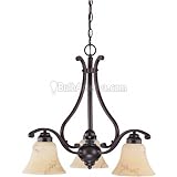 Nuvo 60/1401 3 Light Chandelier with Honey Marble Glass Shades
