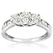 10K White Gold Three Stone Plus Diamond Ring 1ct total weight (available sizes 5-8) Buy