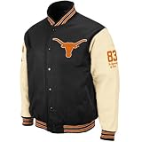 NCAA Texas Longhorns Varsity Letterman Jacket (Black, X-Large)
