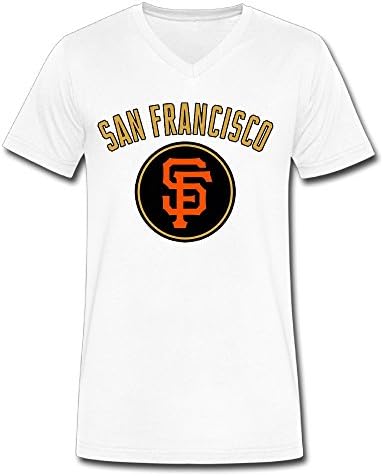 QINQING San Francisco Giants Art Men's White XX-Large V Neck T-Shirt