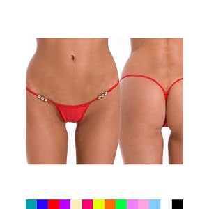 Buy Sexy G String Bikini Thong With Beads - ONE SIZE by Body Zone