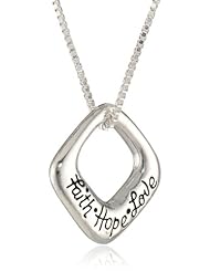 Bob Siemon Sterling Silver Faith, Hope, and Love Pendant Necklace, 18"