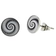Stainless Steel Fake Plug Earrings - 16g Wire - 00G - Black Swirl