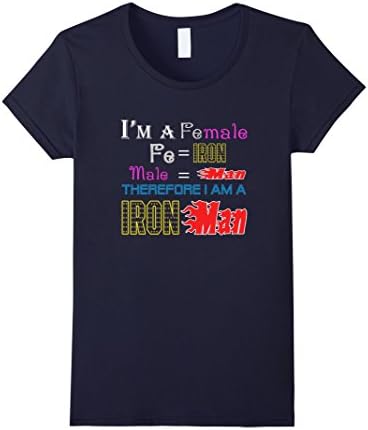 Women's female-i'm a female therefore i am a iron-man tshirt XL Navy