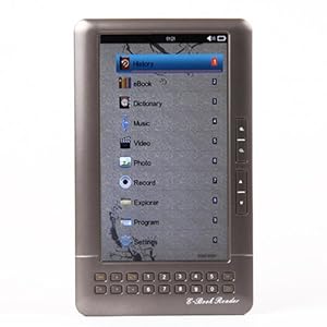 7.0 LCD E-Book Reader Multimedia Player w/TF/Dual 3.5mm Audio Jacks - Iron Grey (4GB)