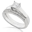 1/2ctw Princess Cut Diamond Wedding Ring Set (HI/SI2-I1) in 14kt White Gold