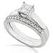 1/2ctw Princess Cut Diamond Wedding Ring Set (HI/SI2-I1) in 14kt White Gold