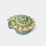D56 Dept 56 Bejeweled Green Shell Trinket Box Crystal