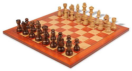 Classic Staunton Wood Chess Set with Mahogany and Maple Chess Board - 3.625 King Classic Staunton Wood Chess Set with Mahogany and Maple Chess Board - 3.625" King