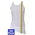 HERMKO 3007 3er Pack extralanges Herren Unterhemd (+10 cm) Tank Top aus 100% EU Baumwolle kochfestes Achselhemd in Feinripp Shirt Sportjacke